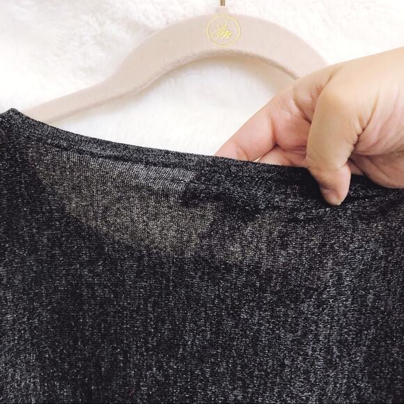 Club Monaco Dark Gray Shimmer Long Sleeve Top - Picture 5 of 7